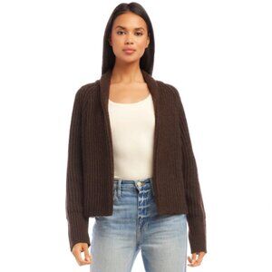 Fifteen Twenty Cropped Rib Knit Cardigan